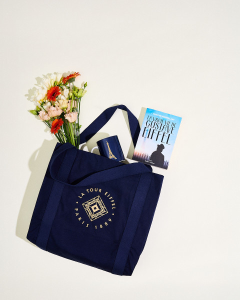Navy Blue Signature Tote Bag - Official Eiffel Tower Store